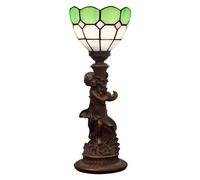 QYYZTQY Retro Table Lamp Stained Glass Mediterranean Art Desk Lamp Bedroom Hotel Decor LED Table Lamp Bedside Study Night Light Warm as Ever