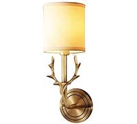 QYYZTQY Retro Wall Lamp Creative Plating Gold Personality Nordic Antler Cloth Art Shade Living Room Staircase Bedroom Bedside Reading Home Decor Lamp (Color : Single Head)