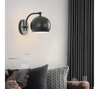 QYYZTQY Retro Wall Lamp with Adjustable Arm and Remote Control - Warm, Neutral, & White Light (Gold)