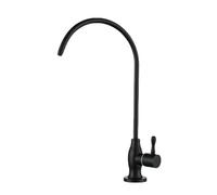 QYYZTQY Retro Water Filter Tap with Swan Neck Stainless Steel Single Cold Kitchen Sink taps in Black Color