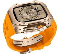 QYYZTQY RM Style Mod Kit Stainless Steel Metal Watch Case+Fluorine Rubber Watch Band，For Ultra 8 49MM Sport Watch Strap Bezel，For iWatch Ultra 8 Series with Tool