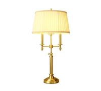 QYYZTQY Romantic French Copper Fabric Desk Lamp Luxury Classical Living Room Bedroom Desk Light Study Room Counter Hotel Room Table Lamp Villa Farmhouse Showcase Showroom Interior Lighting Fixture