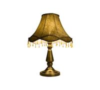 QYYZTQY Romantic French Vintage Bedside Desk Light Handmade Fabric Metal Desk Lamp Suitable For Tea House Study Room College Dormitory Table Lamp Rustic Farmhouse B&B Hotel Room Decoration Lighting