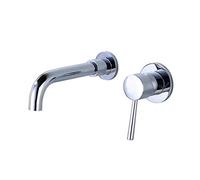 QYYZTQY Rotatable Faucet Brass Double Holes Single Handle Wall Mounted Upscale Cold and Hot Sink Mixer Tap for Bathroom Hotel