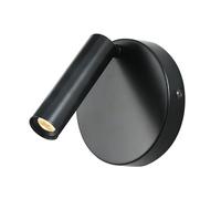 QYYZTQY Rotatable Round Aluminum Sconces Reading Light LED Hardwired Indoor Wall Mounted Lamp for Bedroom Bedside Kitchen Farmhouse Hallway(Black)