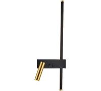 QYYZTQY Rotatable Spotlight Mounted Lamp Black Linear Metal Wall with 350° Adjustable Light Independent Double for Bedroom Hallway Stairway Living Room Wall Light(Left Side)