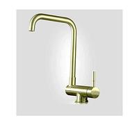 QYYZTQY ° Rotation with Hot and Cold Water Stainless Steel Deck Mounted Faucet Single Handle Kitchen Sink Mixer Tap,Black A(Gold)