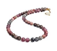 QYYZTQY Round Beaded Gemstone Boho s Women,Natural Cherry Jasper Stone Bead Choker,Womens Fashion Colorful 18inch Jewelry for Girls