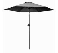 QYYZTQY Round Garden Parasol Sun Shade Outdoor Beach Crank Tilt 2.5M Grey Patio Umbrella