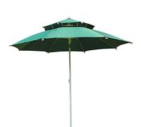 QYYZTQY Round Garden Umbrella 8 Ribs,2.4m Outdoor Parasol for Deck Market Beach,Double Top Sun with Air Vent (Green)