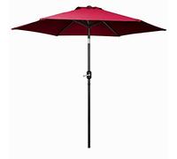 QYYZTQY Round Parasol 2.5M Sun Shade Outdoor Crank Tilt Red, Ideal for Park, Beach Side, Garden Pool Patio Umbrella