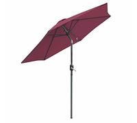 QYYZTQY Round Parasol Garden Outdoor Sun Shade Tilt Crank Wine Red 2.5M Patio Umbrella