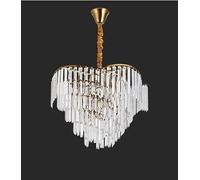 QYYZTQY Royal Led Crystal Chandelier Living Room Decoration Luxury Gold Round Bedroom Pendant Indoor Light