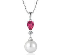 QYYZTQY s Women Birthstone Pendant Silver Pearl Jewelry for Girls