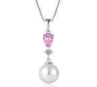 QYYZTQY s Women Birthstone Pendant Silver Pearl Jewelry for Girls