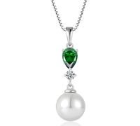 QYYZTQY s Women Birthstone Pendant Silver Pearl Jewelry for Girls