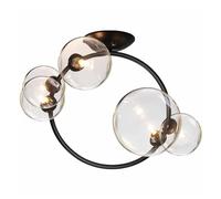 QYYZTQY Scandinavian LED Ceiling Light Track Round Ring Shade Glass Globe Kitchen Fixture Home Decor Indoor Lighting,
