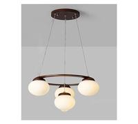 QYYZTQY Scandinavian Wooden Pendant Light Ring Glass Globe Pendant Lighting Compatible with Living Home
