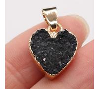 QYYZTQY Shower Curtain 1PC Natural Stone Pendant Love Heart Crystal Quartz Charms Handmade Earring Necklace Jewelry Making,Red (Color : Gr