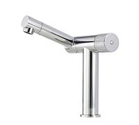 QYYZTQY Shower Head 360° Rotatable Bathroom Wall Mounted Basin Handle Single Hole Vanity Luxurious Sink Mixer Tap Hot Cold Water Lavatory Faucet, Gray