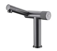 QYYZTQY Shower Head 360° Rotatable Bathroom Wall Mounted Basin Handle Single Hole Vanity Luxurious Sink Mixer Tap Hot Cold Water Lavatory Faucet, Gray
