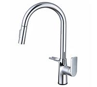 QYYZTQY Shower Head Down Sink Faucet Multi-Functional Hot and Cold Mixer Pull out Sprayer 360° Rotation Kitchen Tap with Double Hook, Single Handle,Black