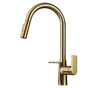 QYYZTQY Shower Head Down Sink Faucet Multi-Functional Hot and Cold Mixer Pull out Sprayer 360° Rotation Kitchen Tap with Double Hook, Single Handle,Black
