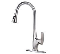 QYYZTQY Shower Head High ARC Single Handle Sink Pull Down Sprayer, Commercial Faucet 360° Swivel Hot and Cold Kitchen Mixer Tap with Deck Plate,Orb