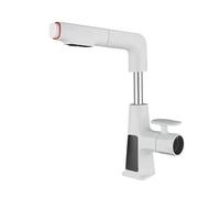 QYYZTQY Shower Head LED Bathroom Pull-out Sprayer Digital Temperature Display Kitchen Single-Hole, Single-Handle Compatible with Farmhouse Caravan.,Kitchen Sink Faucet