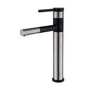 QYYZTQY Shower Head out Hole Hot and Cold Water Mixer Tap Retractable Single Handle Can Be Rotated Bathroom Pull Down Sink Faucet, Compatible with Washbasin,Black