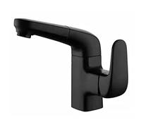 QYYZTQY Shower Head Pull out Sprayer,Bathroom Sink with 360 Degree Swivel Spout,Lift, Single Handle Bathroom Basin Faucet for Hot and Cold Water,Black,Easy