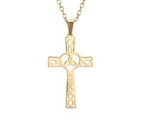 QYYZTQY Silver Amulets Eternal Knot Religious Jesus Pendant A Celtic for Men, Irish Cross Necklace
