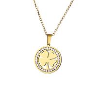 QYYZTQY Silver Four Heart for Women and Girls, Delicate Pendant with Rhinestone A 4 Leaf Alhambra Necklace,