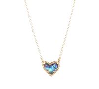 QYYZTQY Silver Heart Shaped Geometric with Pink Stones A Druzy Resin Jewelry Light Blue Necklace for Women