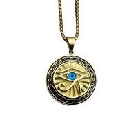 QYYZTQY Silver Men Women, Punk Rock All Seeing A Unisex Ra Eye of Horus Pendant Illuminati Necklace for Halloween