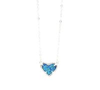 QYYZTQY Silver Women Geometric Love Heart Shape Drusy Stone A Druzy Jewelry with Resin Shell Light Blue Necklace for Valentine's Day