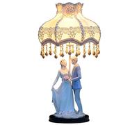 QYYZTQY Single Coastal Living Room Table Lamp 26.7" Tall Extra Large European Couple White Blue Ceramic Table Lamp Nordic Bedside Nightstand Lamp for Girls Bedroom Desk Home Office Entryway