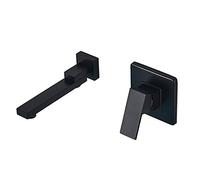 QYYZTQY Single Handle Mixer Black Bathroom Sink Brass Basin Tap Wall Mounted Lavatory Faucet with Hot and Cold Water,Type B(Type A)