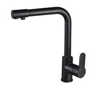 QYYZTQY Sink Faucet Way Brass Hot and Cold Filtered Water in 1 Swivel Kitchen Mixer Faucet-Black