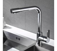QYYZTQY Sink Faucet Way Brass Hot and Cold Filtered Water in 1 Swivel Kitchen Mixer Faucet-Chrome
