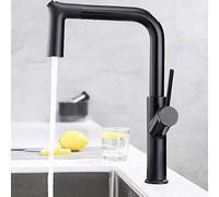 QYYZTQY Sink Mixer Tap with Pull Down Sprayer,Kitchen Taps Black Brass Hot and Cold Degree Rotation 2 Modes Telescopic Faucet for Kitchen Sink-D(B)