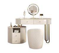 QYYZTQY Slate Countertop Storage Cabinet Bedroom Dressing Table Touch Screen Bright Mirror Makeup Table/Vanity Table,120cm