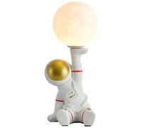 QYYZTQY Small Bedside Table Lamp for Kids Room Rustic Retro Astronaut Table Lamp for Study Desk Milk Moon Night Light Nightstand Lamp for Children Bedroom Nursery Room Girls Boys Room Home