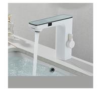 QYYZTQY Smart Kitchen LCD Touchless Bathroom Basin Mixer Dual Sensor Single Hole Sink Tap Countertop Mount Faucet (White) - & Efficient
