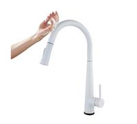 QYYZTQY Smart Pull-out Sensor Tap Touchless Hot Cold Mixing Sink Faucet White Easy Installat Perfect for Home & Kitchen