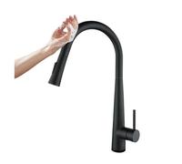 QYYZTQY Smart Touch Sensor Faucet Pull out Spout Hot & Cold Mixing Single Handle Black Kitchen Sink Tap for Easy Use and Convenience
