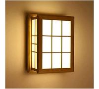 QYYZTQY Solid Wood Wall Lamp, Indoor Wall, Japanese Retro Wall Light Fixture with Parchment Shade, E27 Decoration Wall Lantern for Bedroom Living Room Restaurant Hallway Kitchen