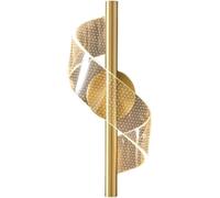 QYYZTQY Spiral LED Sconces Brass Finish Acrylic Shade Vanity Light Lamp for Bathroom Bedroom Hallway Balcony Living Room Wall Light(Gold)
