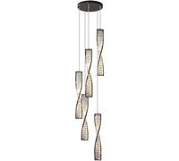 QYYZTQY Spiral Luxury Crystal Pendant Light Gold Dimmable LED Staircase Chandelier Black Ceiling Hanging Lamp For Dining Room Home Decor Bedroom Living Room Suspended Light Fixture