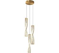 QYYZTQY Spiral Luxury Crystal Pendant Light Gold Dimmable LED Staircase Chandelier Black Ceiling Hanging Lamp For Dining Room Home Decor Bedroom Living Room Suspended Light Fixture